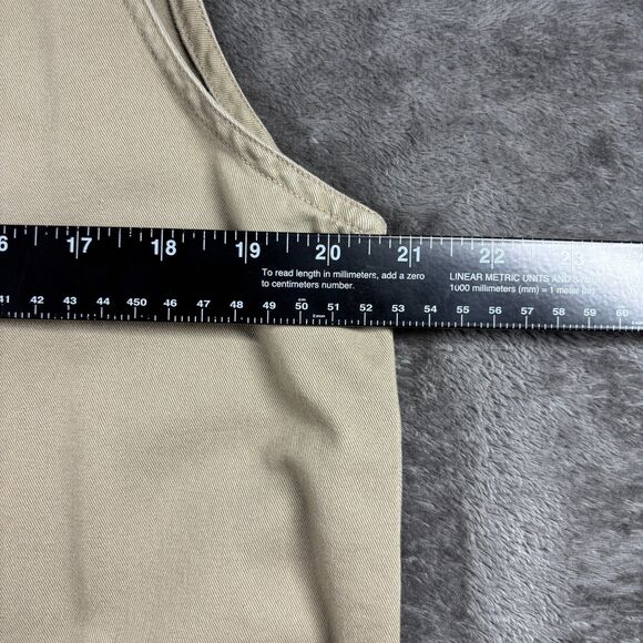 LL Bean Camp Dress Pockets Maxi Khaki Lagenlook Gorpcore Minimalist Size 14 E155 - Picture 4 of 9